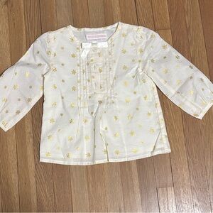 Janie and Jack Cream Floral Kids Blouse